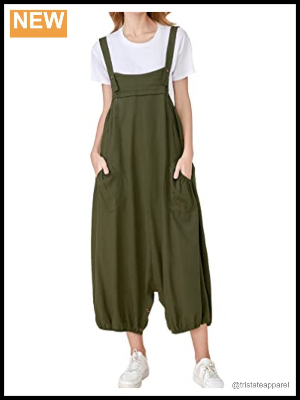Women's Cotton Linen Wide Leg Overalls Jumpsuit with Pockets Loose Fit